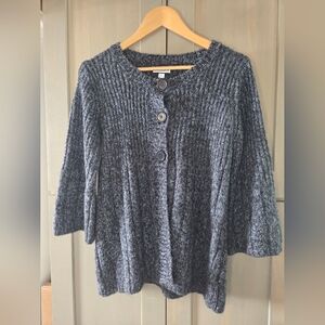 Croft & Barrow Charcoal Blue Button-Up Cardigan